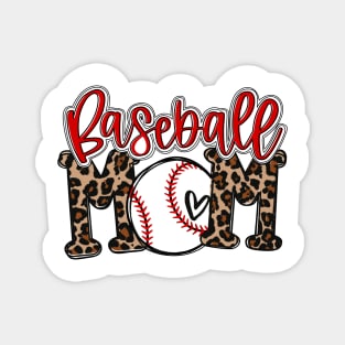 Baseball Mom Leopard Baseball Mom Magnet