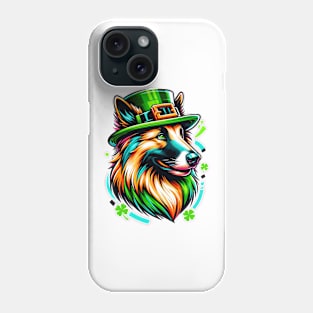 Belgian Sheepdog Embraces Saint Patrick's Day Spirit Phone Case