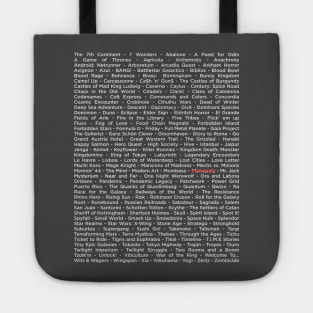 Boardgames list Tote