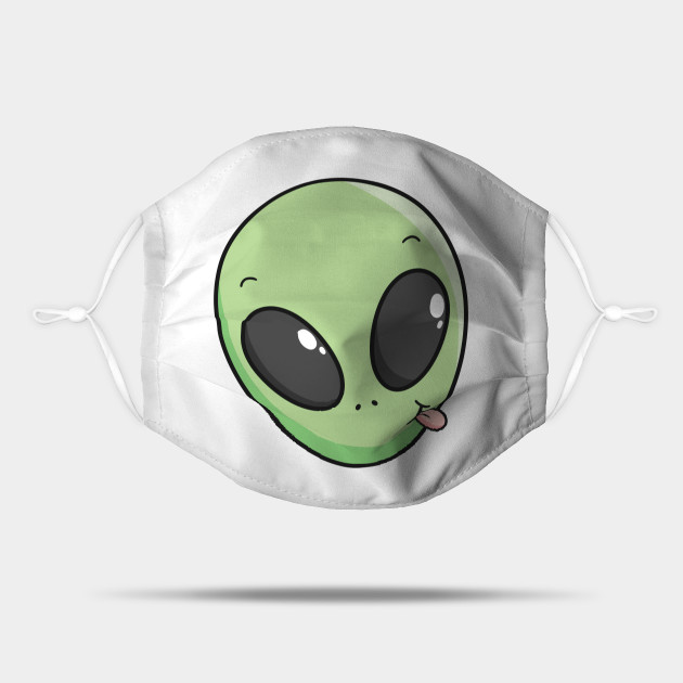 Green Alien Face Cute Paranormal Lover Drawing - Alien Face - Mask | TeePublic Green Alien Face Cute Paranormal Lover Drawing - Alien Face - Mask | TeePublic