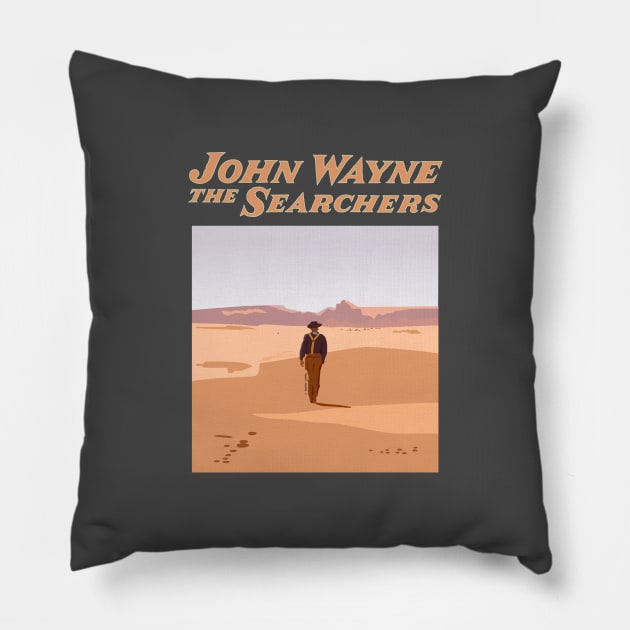 The Searchers Ending Illustration Pillow by burrotees