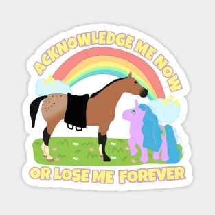 Acknowledge me now or lose me forever Magnet