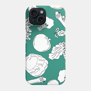 Hand Draw Of Vegetables And Salads Background Pattern Seamless Phone Case