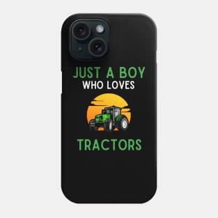 Funny Vintage Tractor Just A Boy Who Loves Tractors Gifts Phone Case