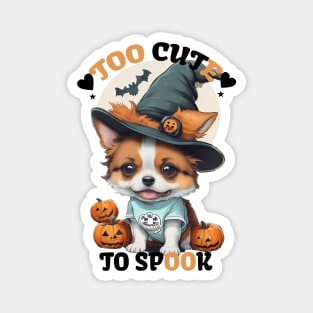 halloween chibi dog , too cute to spook Magnet