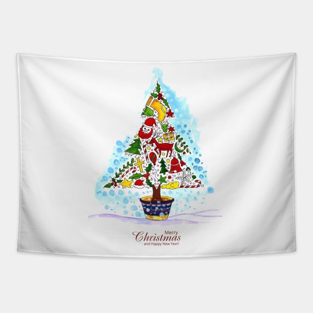 Christmas Ornament Tree Tapestry by Mako Design 