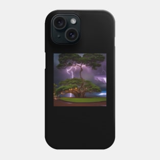 Iconic World Landmarks During A Thunderstorm: Banyan Tree Maui Phone Case