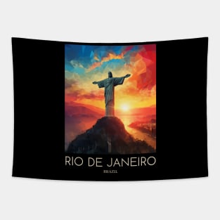 A Pop Art Travel Print of Rio de Janeiro - Brazil Tapestry