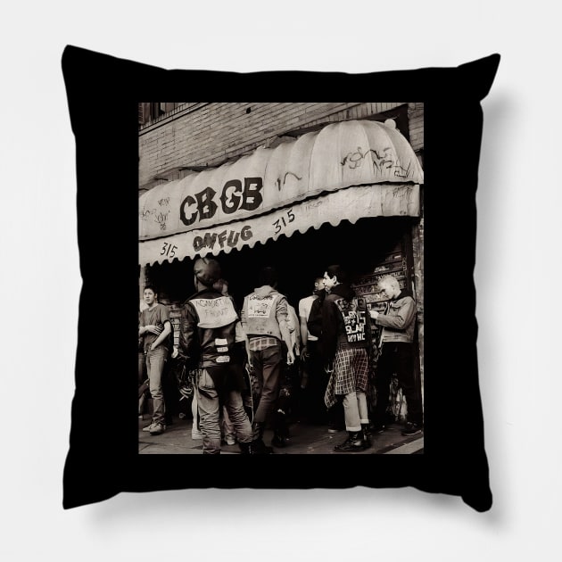 CBGB's Omfug , Legend is here Pillow by Keenan Cloths