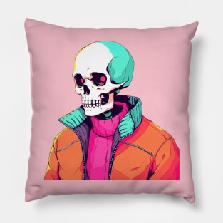 preppy skeleton Pillow