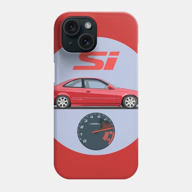 Civic Si Milano Red Phone Case by J7Artwork