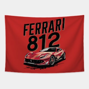 Ferrari 812 Superfast Vintage Car Tapestry