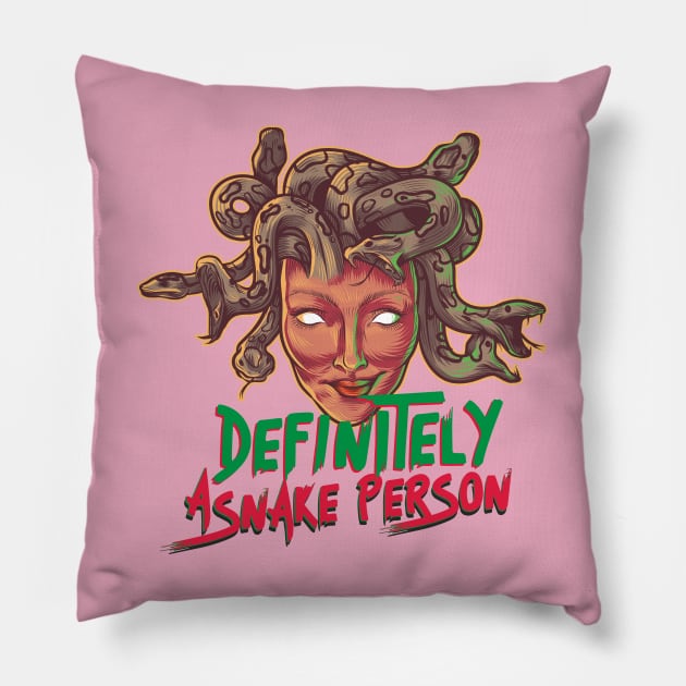 Definitely a snake person Madusa Pillow by DOGGHEAD