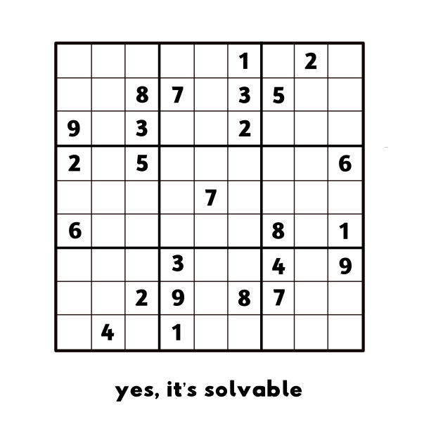 Solvable Sudoku - Sudoku - Crewneck Sweatshirt | TeePublic