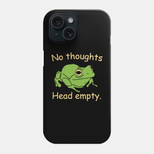 no thoughts head empty frog retro word art meme Phone Case