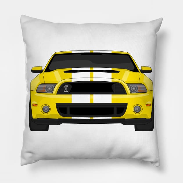 MUSTANG SHELBY GT500 YELLOW Pillow by VENZ0LIC