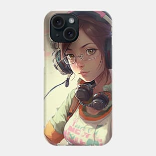 Draw Of girl playing video games Phone Case