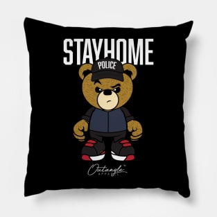 stay home, pandemic tee Pillow