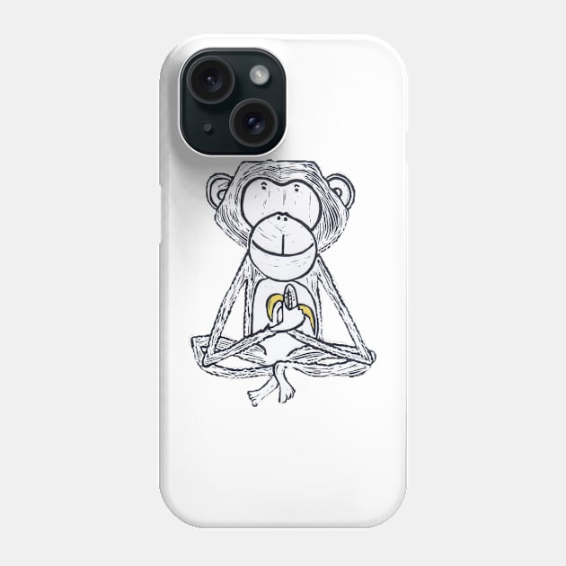 Monkey, Cheeky Monkey, white Phone Case by krisevansart