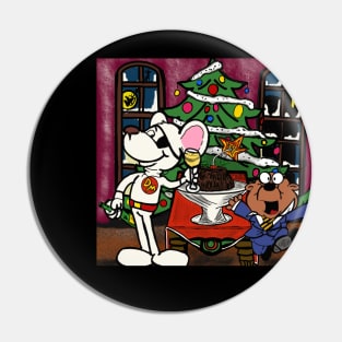 A Very Danger Mouse Christmas Pin