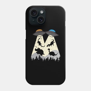 Close Encounters: UFOs Abducting Dinosaurs Design Phone Case