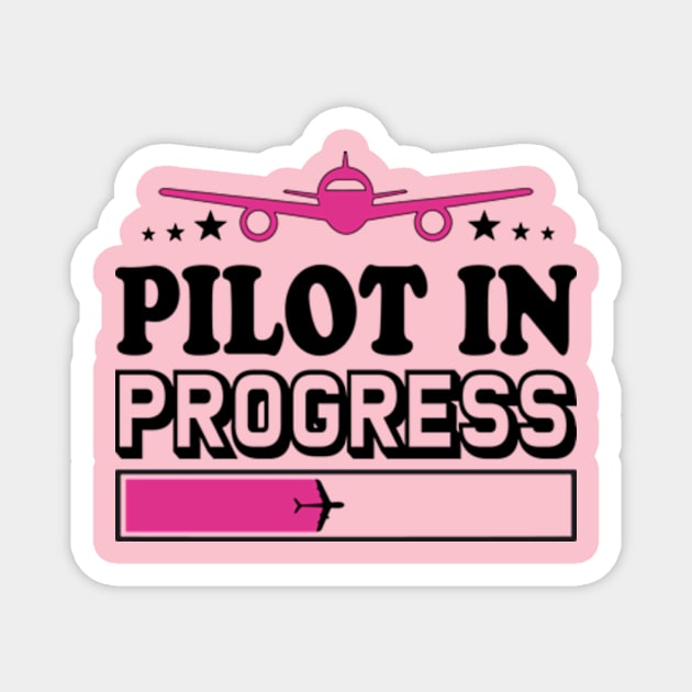 Pilot In Progress Magnet by David Brown