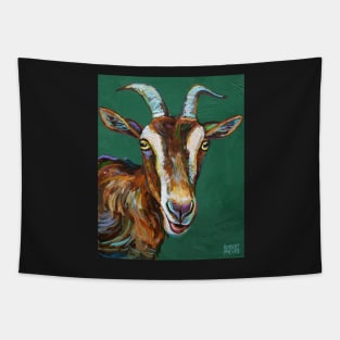 Toggenburg Goat on Green Tapestry