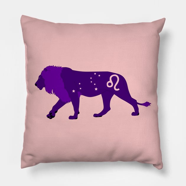 Leo (Royal Purple) Pillow by ziafrazier