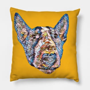 English Bull Terrier Colorful Face Pillow