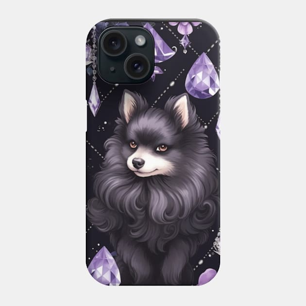 Black Pomeranian Phone Case by Enchanted Reverie