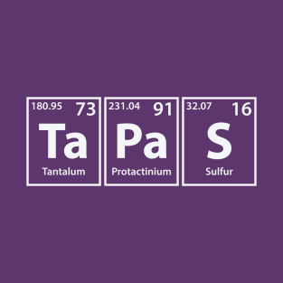 Tapas (Ta-Pa-S) Periodic Elements Spelling T-Shirt