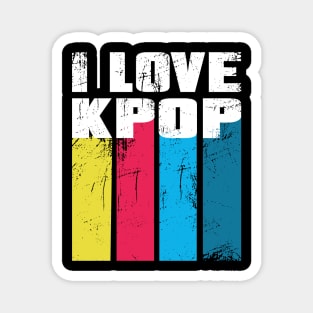 I love K-Pop with distressed color bars Magnet