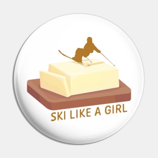 Ski Butter Carving | Ski Like A Girl Pin