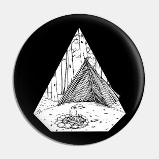 retro camping fire| into the woods camping Pin