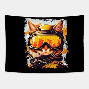 Cool Cat - A Cat In A Ski Googles Skiing Skier Tapestry