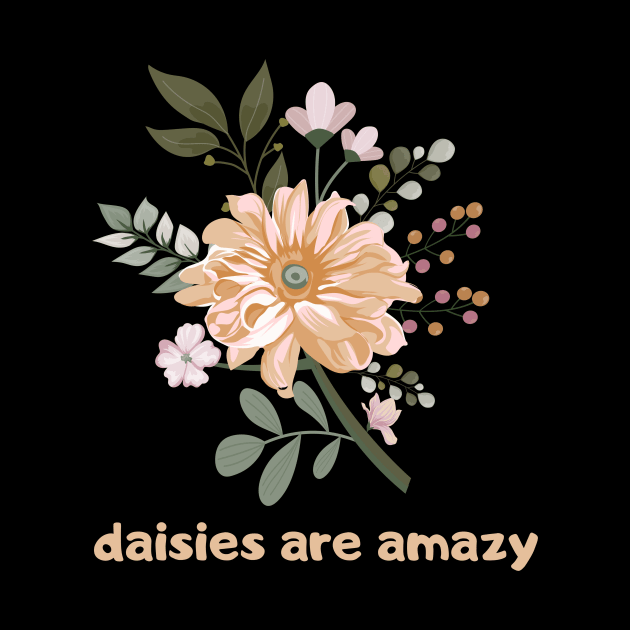 Daisies Minimalist Flora Positive Vintage Retro by Flowering Away