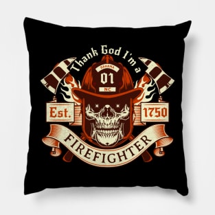 Thank God I'm a Firefighter Fighting Fires Bahama, NC Pillow