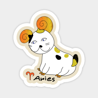 Aries zodiac funny cat Magnet