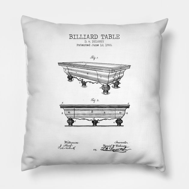 BILLIARD TABLE patent Pillow by Dennson Creative