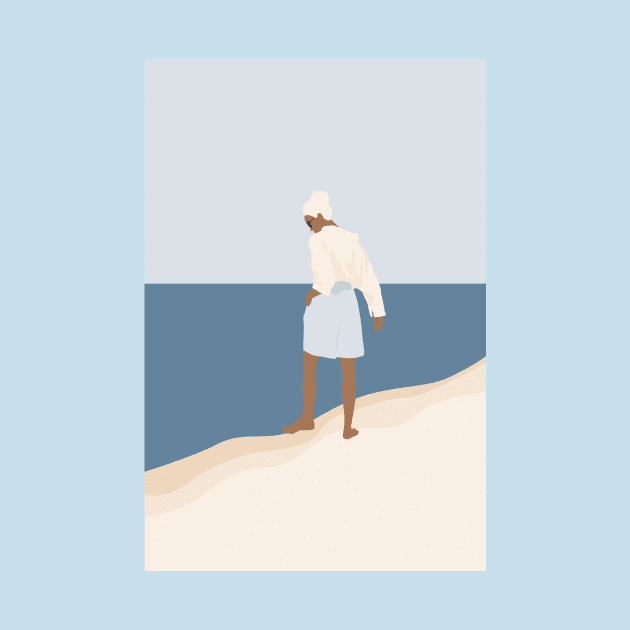 Woman Beach Ocean by JunkyDotCom