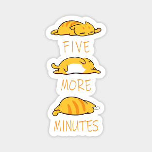 Sleepy ginger cat: Five more minutes Magnet