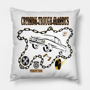 Cruising Through Classics Old School Elegance car classic vintage Pillow