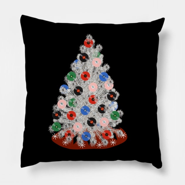 Aluminium Vinyl Record Tree Pillow by jenblove