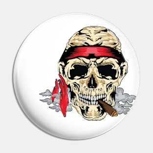 Skull with Cigarette Pin