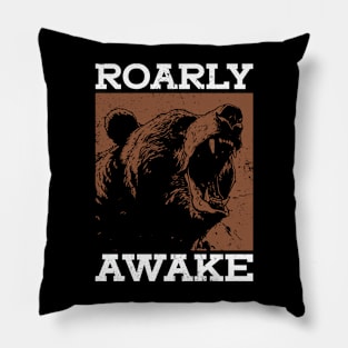 Roarly Awake - Grizzly Bear Pillow