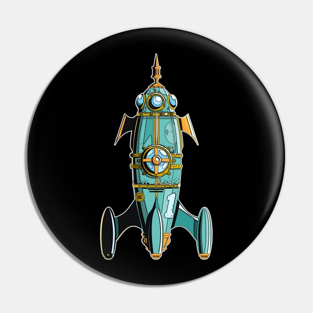 The Comic Space Rocket Pin by SPAZE