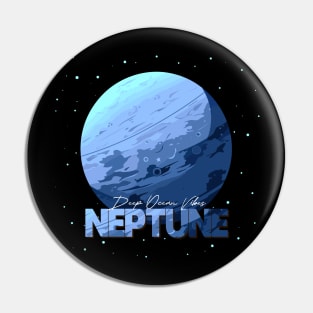 Neptune Planet Logo, Astronomy Space Exploration Art Pin