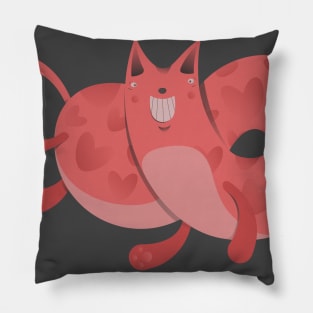 the cat and the inscription Pillow