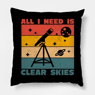 Astrophotography Telescope Clear Skies Pillow