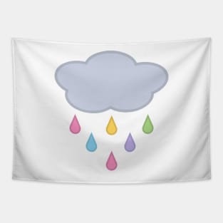 Raining Rainbow Raindrop Rain Cloud Tapestry